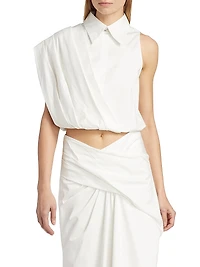 Steffi Stretch-Cotton Draped Top