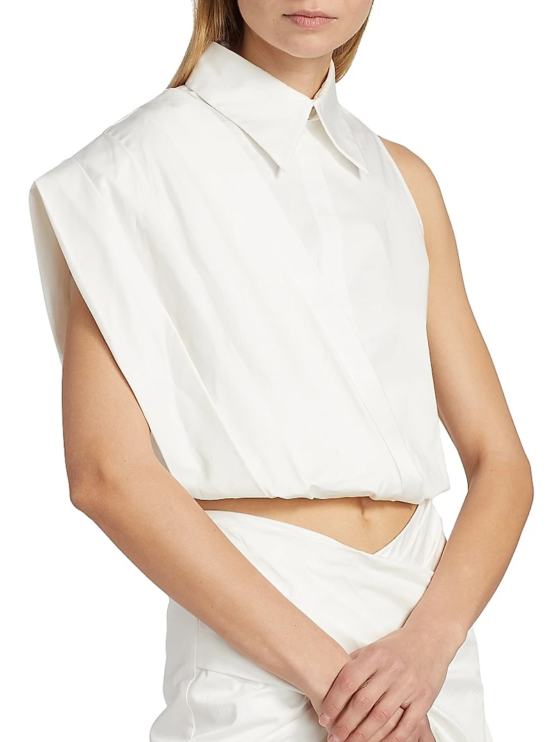Steffi Stretch-Cotton Draped Top