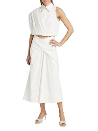 Steffi Stretch-Cotton Draped Top