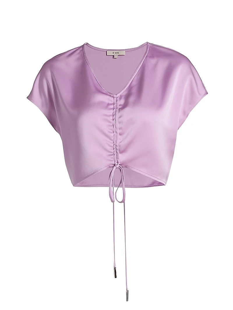 Blake Satin Ruched Crop Top