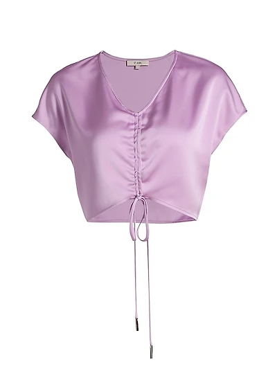 Blake Satin Ruched Crop Top
