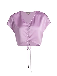 Blake Satin Ruched Crop Top