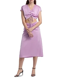 Blake Satin Ruched Crop Top