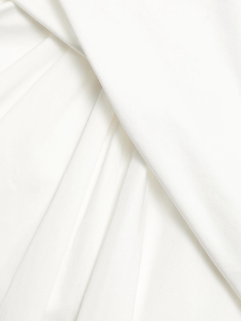 Bryn Gathered Stretch-Cotton Midi-Skirt