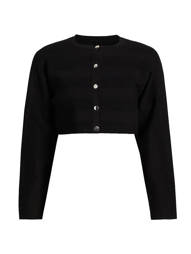 Livv Rib-Knit Crop Cardigan