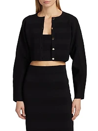 Livv Rib-Knit Crop Cardigan