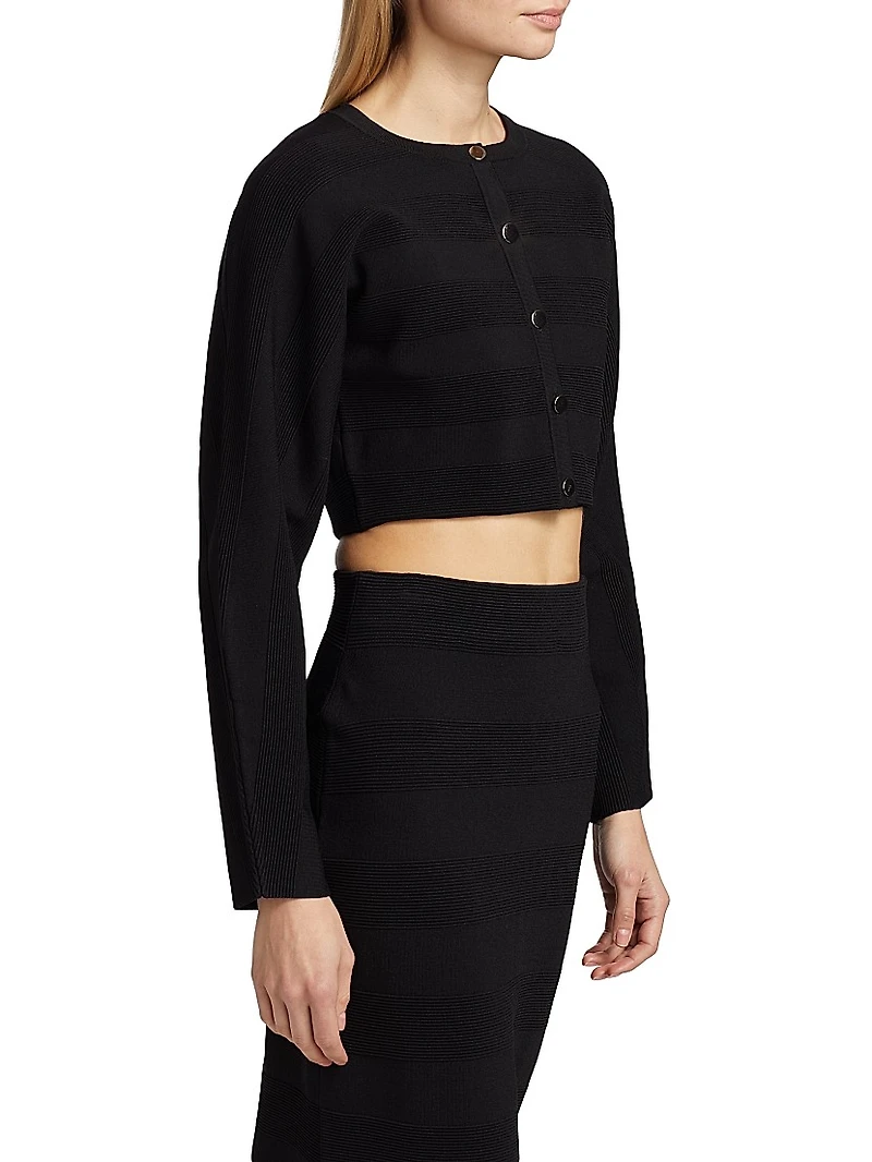 Livv Rib-Knit Crop Cardigan