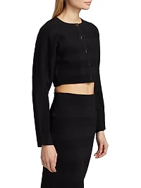 Livv Rib-Knit Crop Cardigan