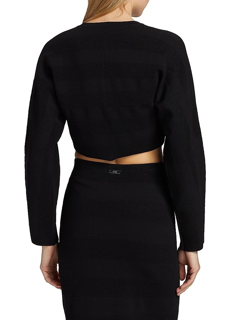 Livv Rib-Knit Crop Cardigan