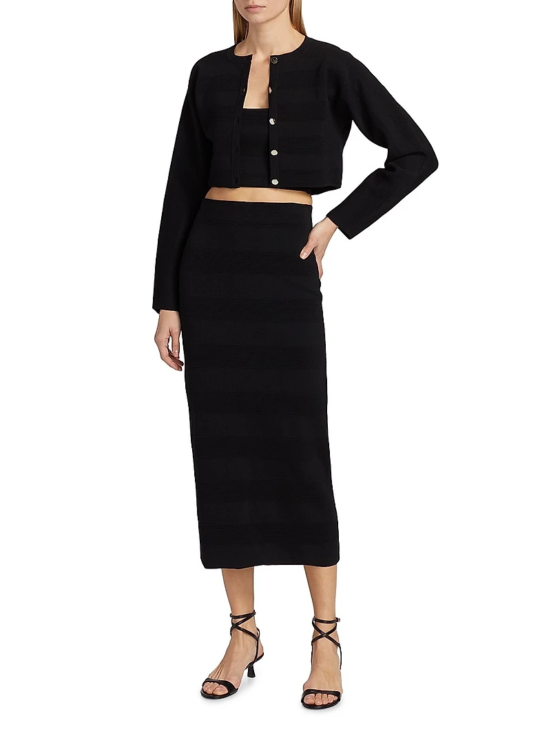 Livv Rib-Knit Crop Cardigan