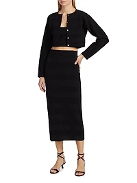 Livv Rib-Knit Crop Cardigan