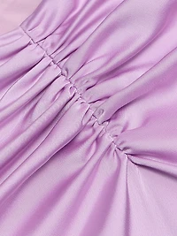 Lain Ruched Satin Midi-Skirt