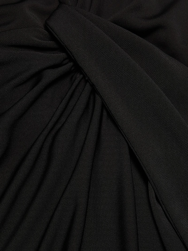 Kai Tie-Waist Ruched Maxi Dress