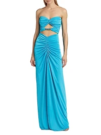 Corinne Ruched Cut-Out Gown