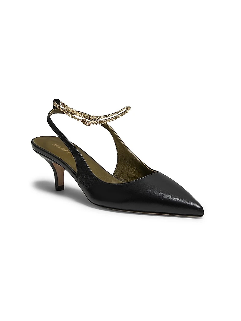 Felicia 60MM Leather Slingback Pumps