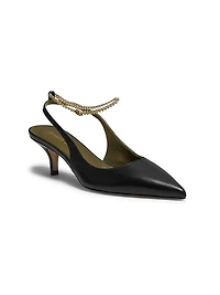 Felicia 60MM Leather Slingback Pumps
