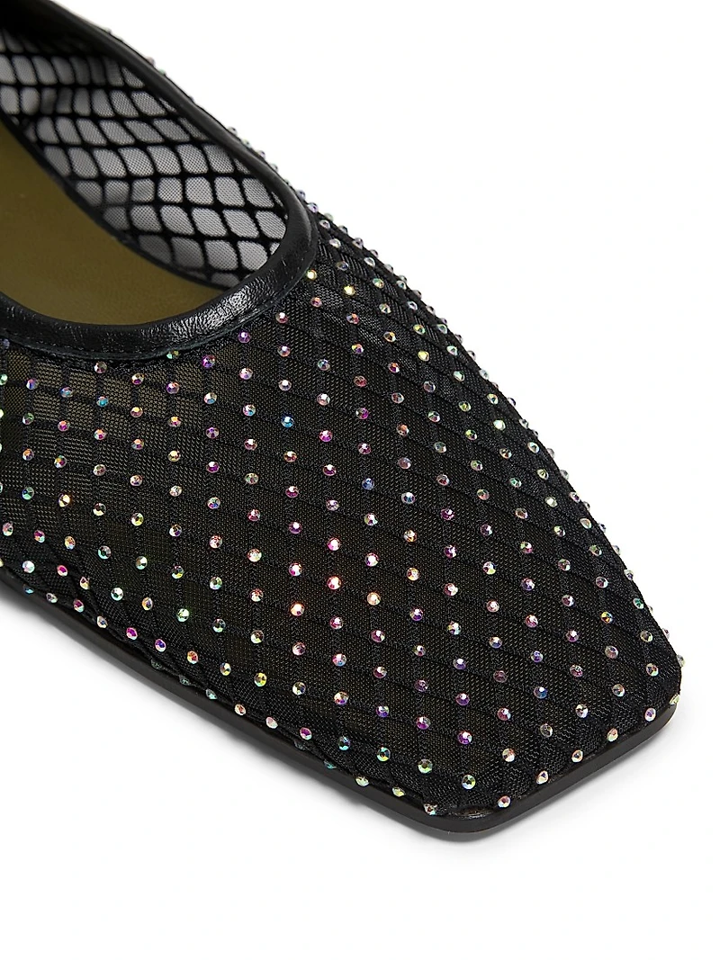 Augusta Crystal Mesh Ballet Flats