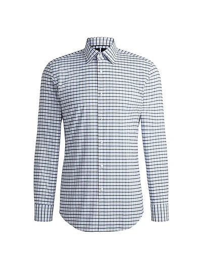 Slim-Fit Shirt Checked Performance-Stretch Material