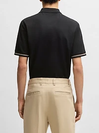 Mercerized-Cotton Regular-Fit Polo Shirt with Stripe Trims