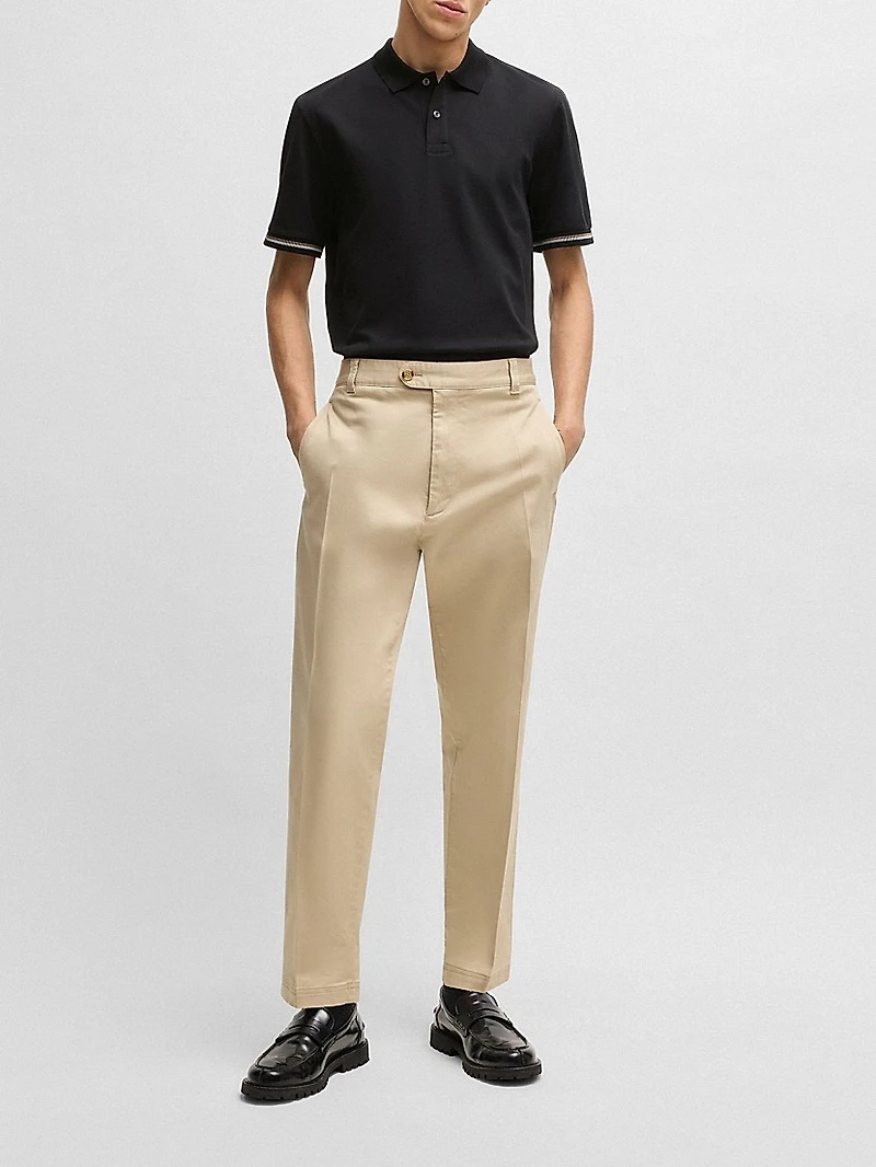 Mercerized-Cotton Regular-Fit Polo Shirt with Stripe Trims
