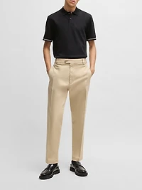 Mercerized-Cotton Regular-Fit Polo Shirt with Stripe Trims