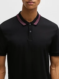 Mercerized-Cotton Slim-Fit Polo Shirt with Collar Stripe