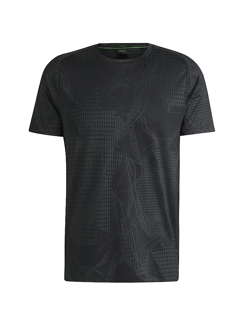Active Jacquard-Pattern T-Shirt with Moisture Management