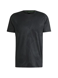 Active Jacquard-Pattern T-Shirt with Moisture Management