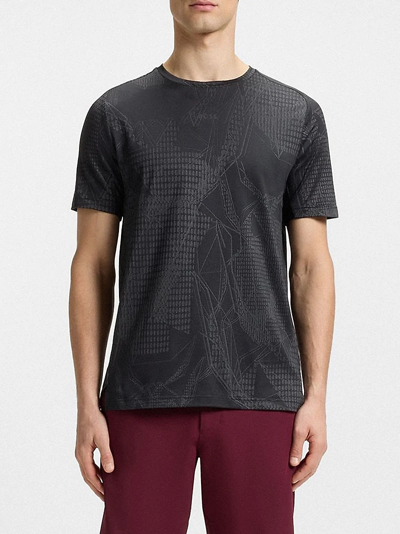 Active Jacquard-Pattern T-Shirt with Moisture Management