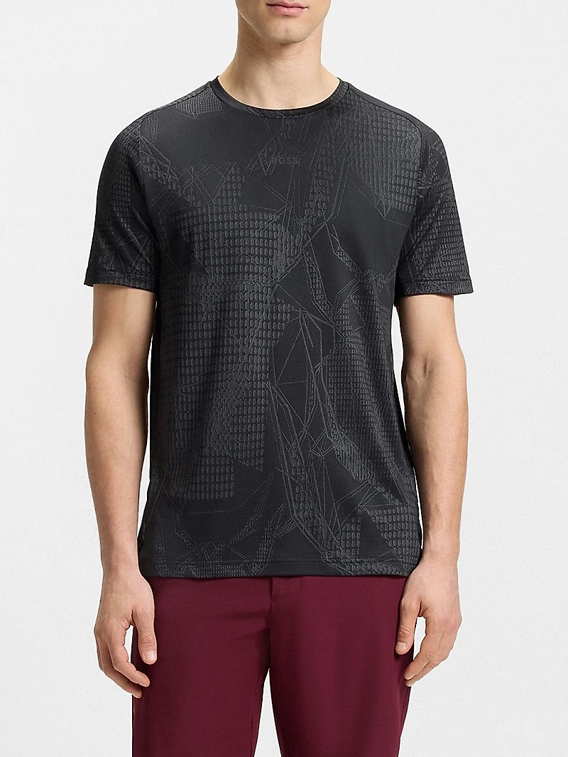 Active Jacquard-Pattern T-Shirt with Moisture Management