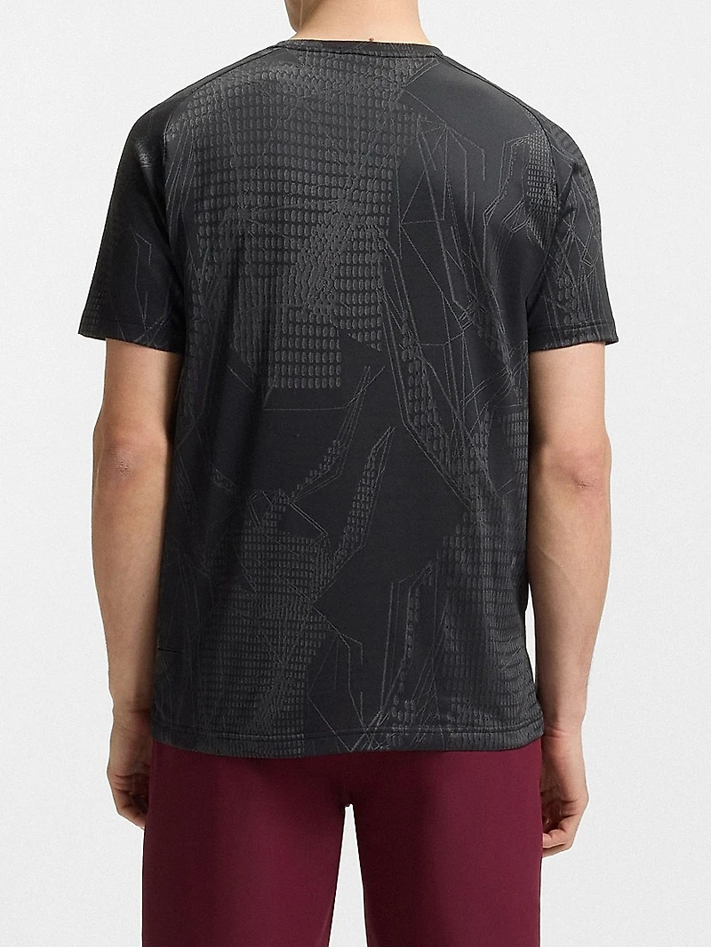 Active Jacquard-Pattern T-Shirt with Moisture Management