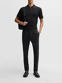 Structured-Cotton Polo Shirt with Zip Placket
