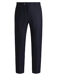 Slim-Fit Trousers Micro-Patterned Virgin Wool