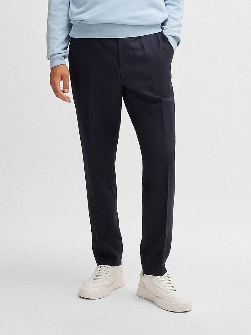 Slim-Fit Trousers Micro-Patterned Virgin Wool