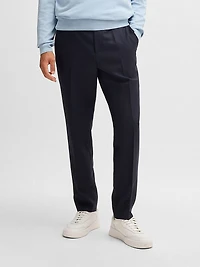 Slim-Fit Trousers Micro-Patterned Virgin Wool