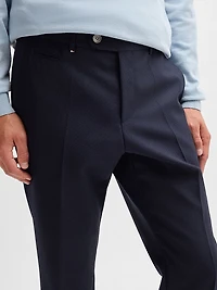 Slim-Fit Trousers Micro-Patterned Virgin Wool