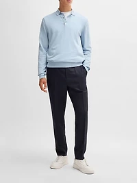 Slim-Fit Trousers Micro-Patterned Virgin Wool