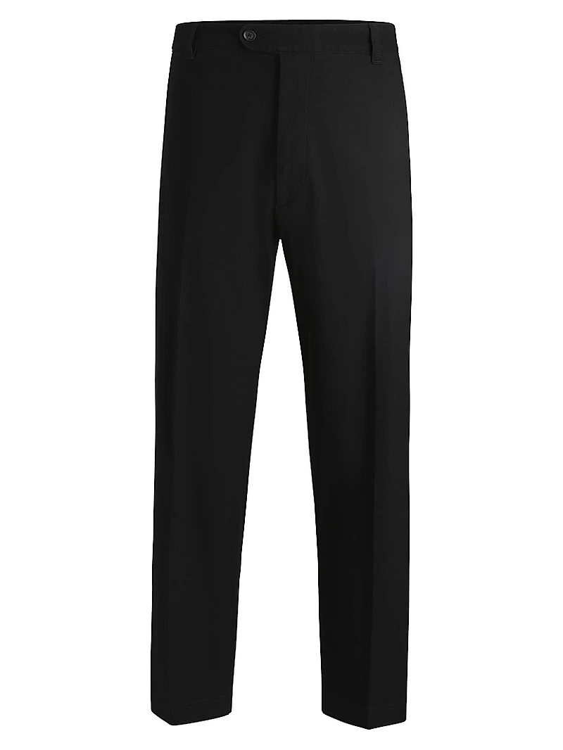 Straight-Fit Trousers Stretch-Cotton Dobby