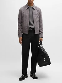 Straight-Fit Trousers Stretch-Cotton Dobby