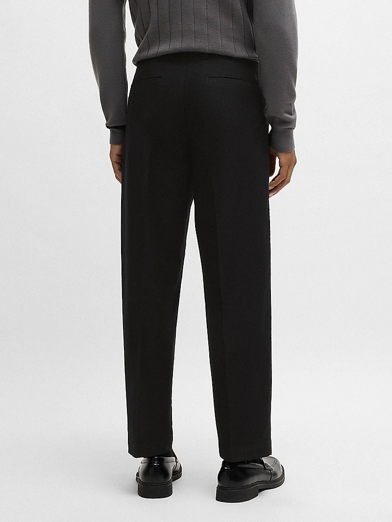 Straight-Fit Trousers Stretch-Cotton Dobby