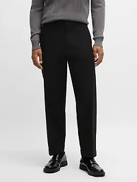 Straight-Fit Trousers Stretch-Cotton Dobby