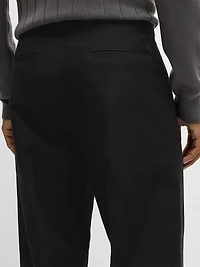 Straight-Fit Trousers Stretch-Cotton Dobby