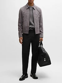 Straight-Fit Trousers Stretch-Cotton Dobby