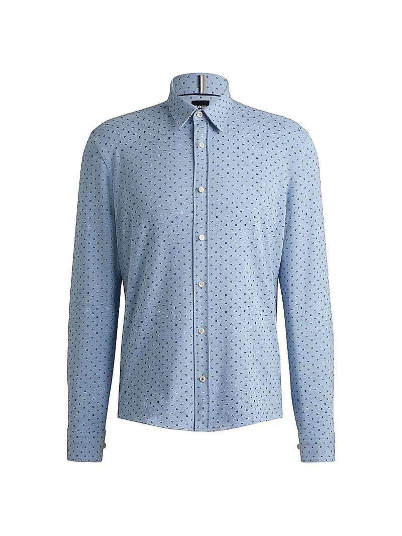 Slim-Fit Shirt Printed Stretch-Cotton Jersey