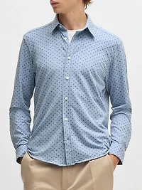 Slim-Fit Shirt Printed Stretch-Cotton Jersey