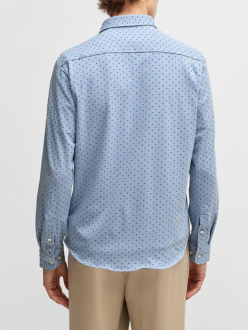 Slim-Fit Shirt Printed Stretch-Cotton Jersey