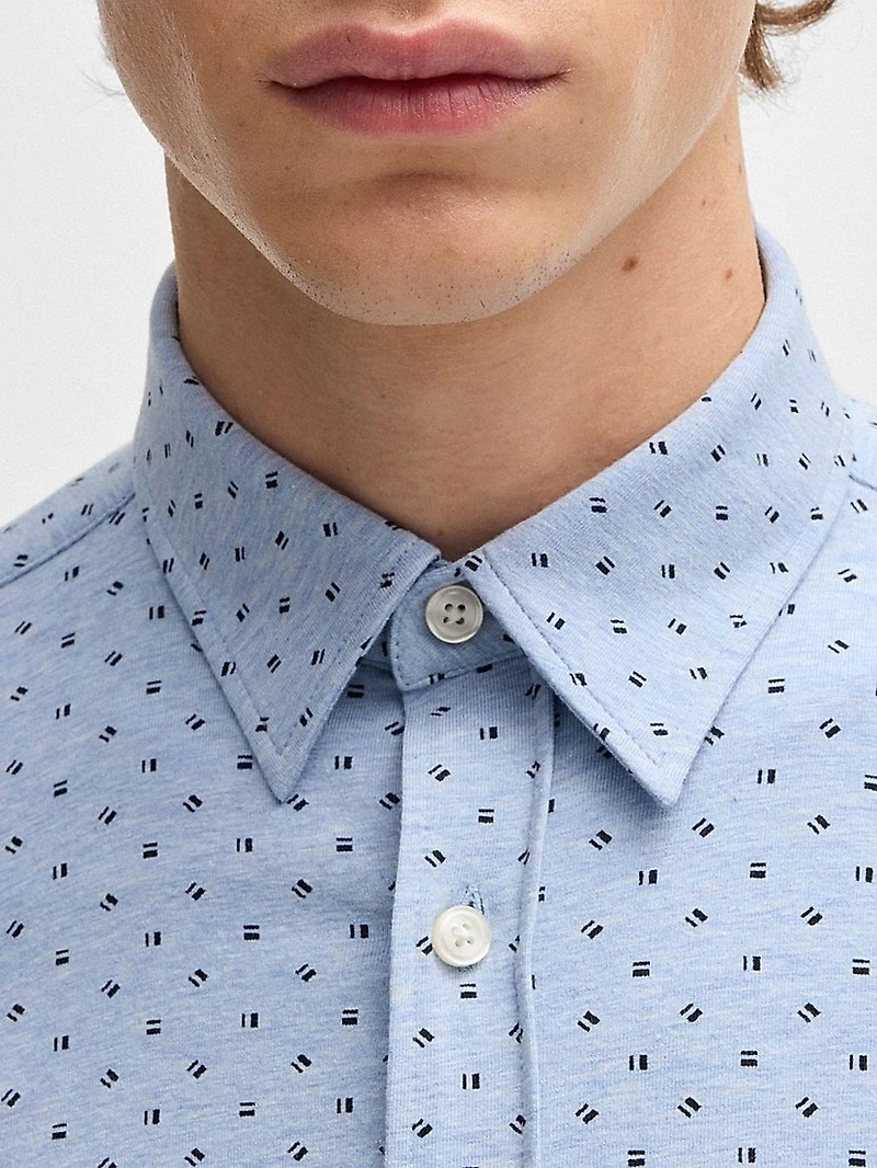 Slim-Fit Shirt Printed Stretch-Cotton Jersey