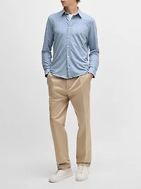 Slim-Fit Shirt Printed Stretch-Cotton Jersey