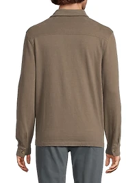 Cotton-Jersey Button-Front Shirt Jacket