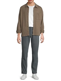 Cotton-Jersey Button-Front Shirt Jacket